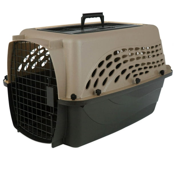 Petmate Top Load Plastic Dog Kennel, Tan, XSmall, 24"L