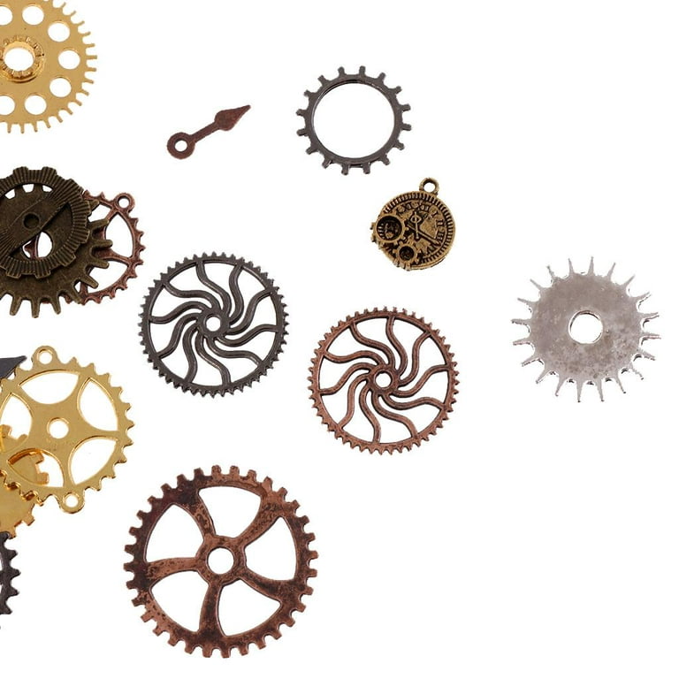 100 Grams Assorted Wheel Gear Punk Steampunk Charm Pendant Connector for  Necklace Bracelet Anklet DIY Jewelry Making Accessories 