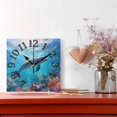 thumbnail image 2 of Dolphins Sea Corals Fish Wall Clock Square Silent Non Ticking Battery Operated Clock for Home Bathroom Kitchen Bedroom Living Room, 2 of 8