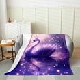 thumbnail image 2 of Dreamy Swan Queen Flannel Blanket Twin 60"x80" Warm Lightweight,Watercolor Valentine's Day Animals Flannel Sherpa Blanket,Romantic Love Hearts Print Fuzzy Blanket,Couple Lover Blanket, 2 of 6