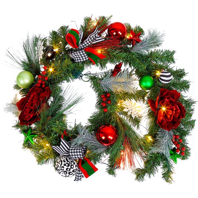 Fashionwu Christmas PreLit Garland, 6FT Chirstmas Garland with 20 LED