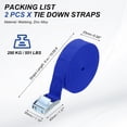 thumbnail image 2 of 1" x 20 ft Lashing Strap with Buckles, 2 Pcs Cam Buckle Tie Down Straps Cinch Straps Up to 551 lbs, Blue, 2 of 7