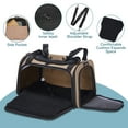 thumbnail image 4 of PETSFIT 17in Cat Carrier, Pet Carrier Airline Approved, Soft Carrier for Small and Medium Cats Under 20 Lbs， Khaki, 4 of 9