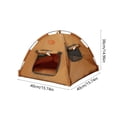 thumbnail image 3 of Cififendec All-Season Foldable Pet Tent, 15.74"×15", Semi-Enclosed Washable Cat Dog Bed, Portable Outdoor Camping Shelter for Small to Medium Pets(Brown), 3 of 5