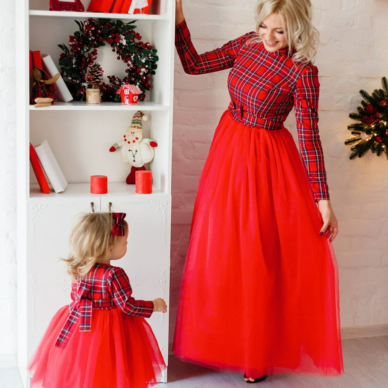 Tulle-skirt Dress - Red - Kids