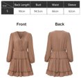 thumbnail image 2 of Vestido de mujer de manga larga con cuello en V vestido de túnica mini vestidos, cintura alta un vestido de línea, regalo para las mujeres, 2 of 7