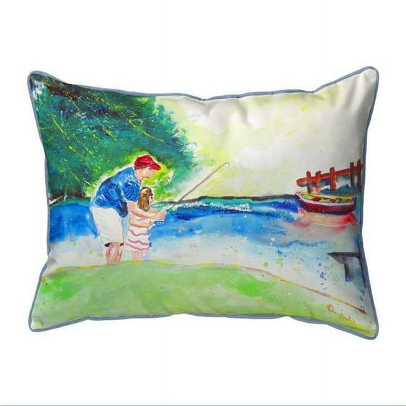 Betsy Drake SN898 11 x 14 in. Fishing Lesson Small Indoor & Outdoor Pillow