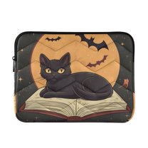 FORMRS 13-13.3 inch Laptop Sleeve Case Soft Carrying Quilted Computer Bag Cover, Orange Halloween Cat