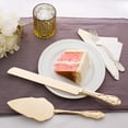 thumbnail image 4 of Ella Celebration Cake Knife & Server Set, Gold Wedding, Anniversary, Vintage Party Supplies (Elegant Light Gold Engravable), 4 of 7