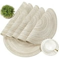thumbnail image 5 of Nvzi Round Placemats Set of 6 Braided Circle Place Mat Washable 15 inch Table Mats for Kitchen Dining Table Mixed Color (Ivory, 6), 5 of 5