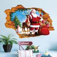 thumbnail image 3 of 1 Juego de calcomanías de pared navideñas en 3D, calcomanías de pared de Papá Noel, calcomanías de alces adorables, adhesivos para ventanas de Navidad, Mural artístico de fiesta de Navidad de inviern JAMW Sencillez, 3 of 5