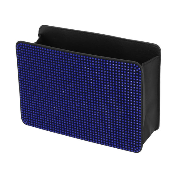 Unique Bargains Car Trash Can Portable Seat Back Trash Bin Blue 1 Pc 7.9" Length 2.8" Width 5.5" Height Faux Leather