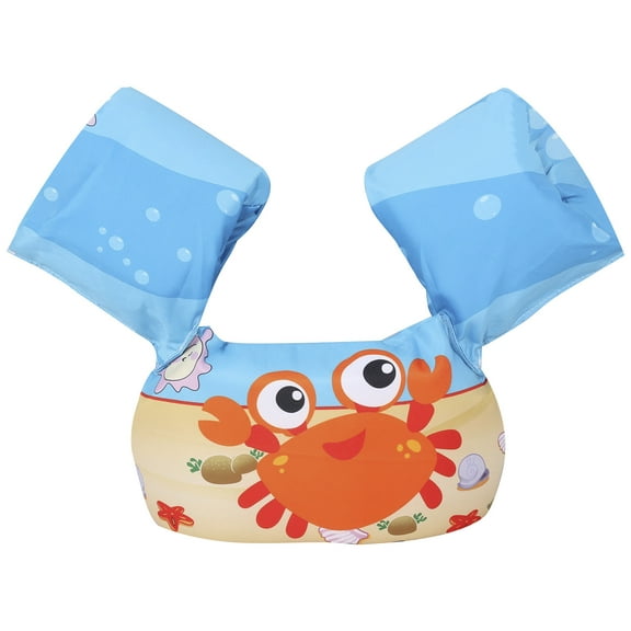 Toddler Swim Vest, Kids Life Jacket Infant Baby Swimming Vest Arm Pool Floaties for 20-50 lbs 2-6 Years Old Boys and Girls (Orange Crab)