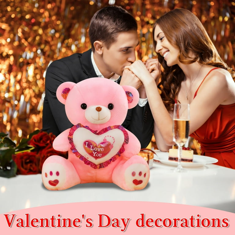 Rose Bear - Teddy Bear Stuffed Animal & Rose Toy, Cute Soft Plush Doll with  Romantic Rose Detailing, Ideal for Girl's Birthday, Girlfriend's Valentine's  Day Surprise Gift & Kids Bedroom Decor -