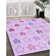thumbnail image 3 of Ahgly Company Machine Washable Indoor Square Transitional Heliotrope Purple Area Rugs, 4' Square, 3 of 7