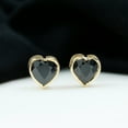 thumbnail image 3 of Rosec Jewels Heart Shape Black Onyx Solitaire Stud Earrings for Women - 7 mm - AAA Grade, 14K Yellow Gold, 3 of 9