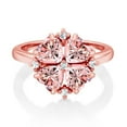 thumbnail image 2 of Gem Stone King 18K Rose Gold Plated Silver Morganite Peach Zirconia Ring for Women (1.84 Cttw, Heart Shape 5MM, Gemstone Birthstone, Size 6), 2 of 3