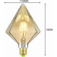 thumbnail image 5 of Vinta Led Bulbs 4w Warm 2500 Big Globe Led Bulb /240v Edison Screw E27 Base Ty Rative Bulb G125 (pyramid), 5 of 5