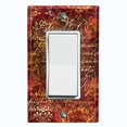 thumbnail image 1 of Metal Light Switch Plate Outlet Cover (Red Wallpaper Letter Damask LET002), 1 of 13