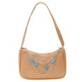 thumbnail image 2 of Vintage Women Butterfly Chain PU Small Shoulder Bag Solid Color Underarm Bags, 2 of 9