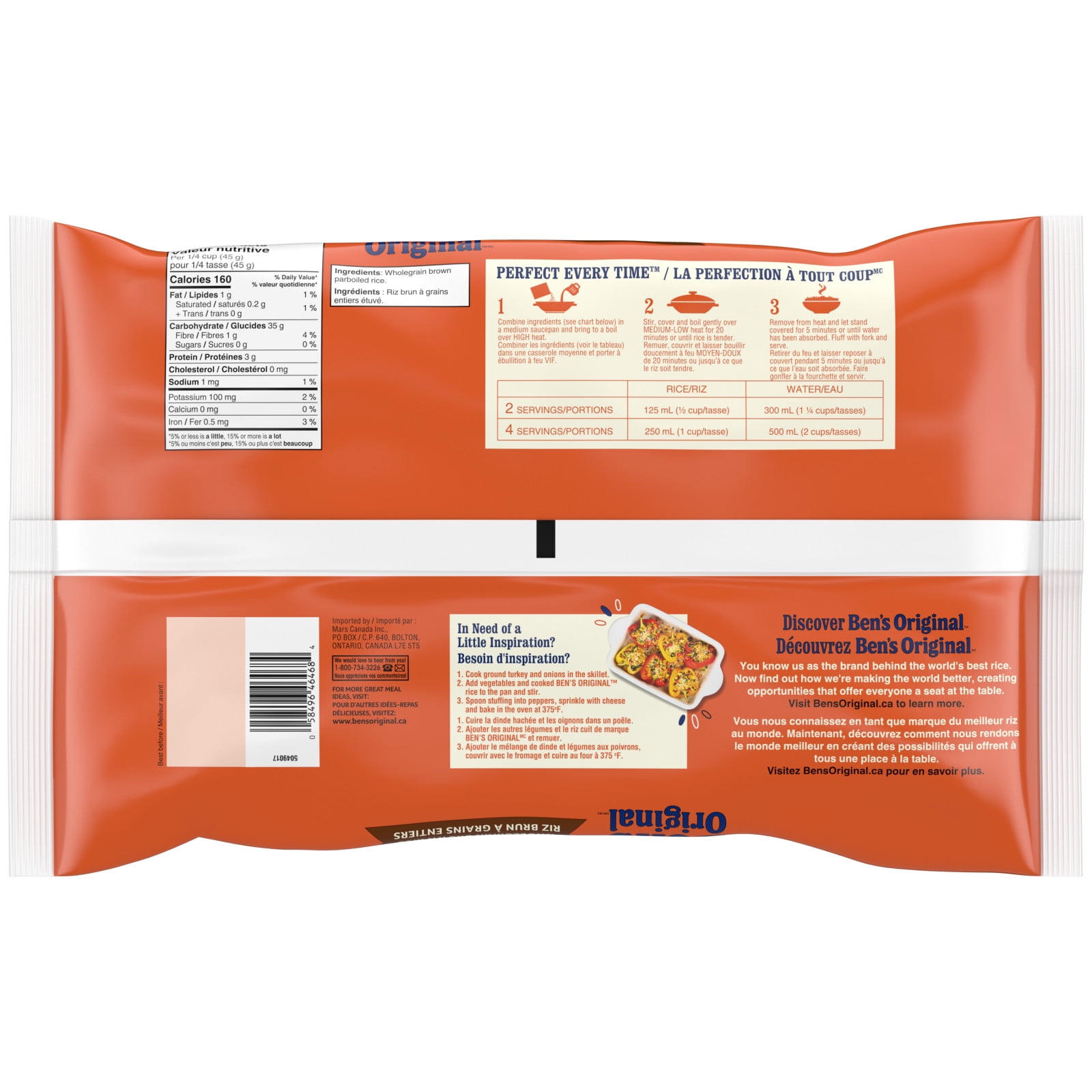 BEN'S ORIGINAL Whole Grain Brown Rice, 2.2kg Bag