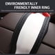 thumbnail image 3 of Funda de cuero para volante de coche (negro-rojo), universal, de 38 cm, suave, transpirable, antideslizante, curvada y deportiva., 3 of 5