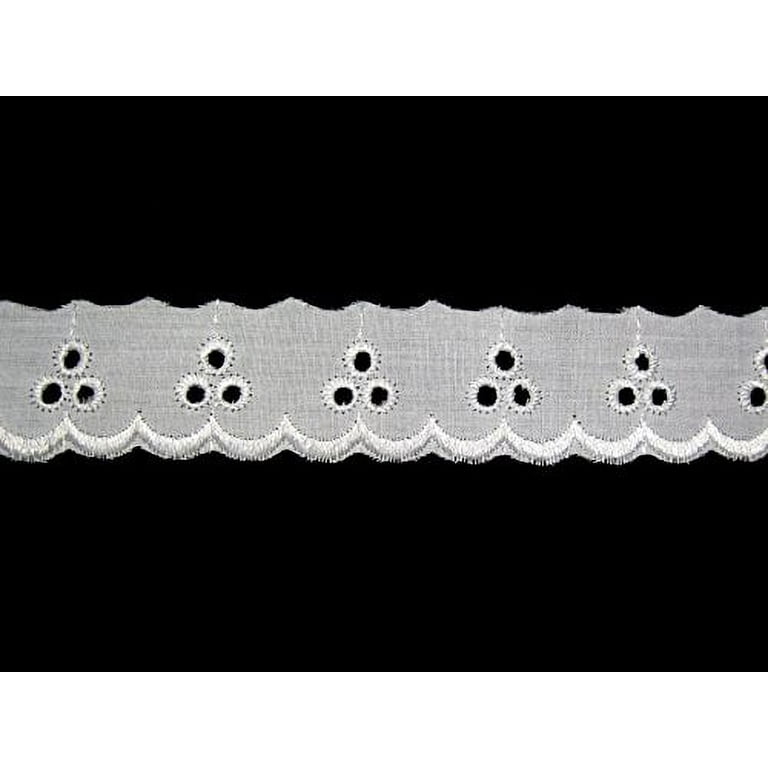 Altotux 1 White Cotton Embroidery Eyelet Lace Trim Wholesale Lot By 15 Yards