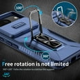 thumbnail image 5 of Heavy Duty Case for Google Pixel 8, Military Grade Dual Layer Hybrid Rubber Bumper with Sliding Camera Cover, Built-in 360 Degree Swivel Stand Car Magnetic for Google Pixel 8 - Blue, 5 of 8