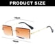 thumbnail image 2 of Las gafas de sol cuadradas sin marco del borde cortado forman las gafas de sol de la tendencia, hechas de PC, plástico, metal, 2 of 5