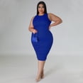 thumbnail image 5 of AURA Women Plus Size Sleeveless Midi Dress Casual Solid Summer Spring Stretch Dress, 5 of 8