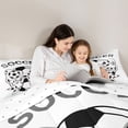 thumbnail image 5 of Erosebridal Cartoon Soccer Print Bows 7-Piece Twin Bedding Sets For Girls,Football Theme Kids Bedding Comforter Set,Reversible, 5 of 7