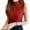 Red, variant on Promotion！Womens Mock Layer Sleeveless Mock Layer Tee Top Knit Top Ribbed Knit Sleeveless T Shirt Cap