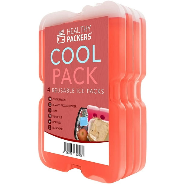 Healthy Packers Ice Pack For Lunch Box Freezer Packs Original Cool Pack Slim Long Lasting Ice Packs For Your Lunch Or Cooler Bag 4 Pack Red Walmart Com Walmart Com