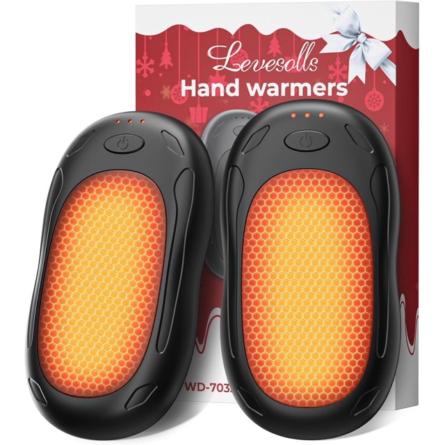 Biwat Hand Warmers Rechargeable 2 Pack, Magnetic Electric Handwarmers Ultralight Portable, 3 Levels Heat, for Winter Warmth, Gifts for Men, Women