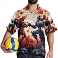 thumbnail image 4 of Love Men's Short Sleeve Poplin Beach Shirts, Casual Printed Button Down Summer Hawaiian Shirt - Unisex, 4 of 6