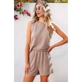 thumbnail image 5 of Women'S Summer 2 Piece Outfits Shorts Sets Matching Set Loungewear with Pockets Khaki S, 5 of 9