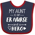 thumbnail image 3 of Inktastic My Aunt is an ER Nurse and a Hero Boys or Girls Baby Bib, 3 of 4