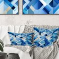 thumbnail image 2 of Designart "Cubic Lattice Geometry In Blue And White" Geometric Throw Pillow - Modern Pillow For Couch - Insert And Pillows Covers For Bedroom Decor, 2 of 5