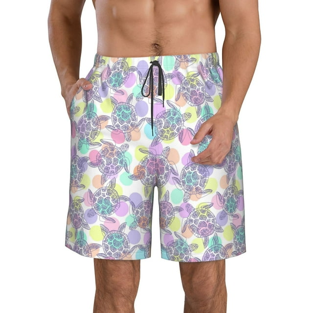 Fotbe Sea Turtles Trajes de Baño Estampados para Hombre, Shorts de Verano de Secado Rápido, Ropa de Playa, Bañadores-XX-Large