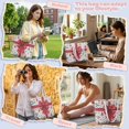 thumbnail image 6 of XYZCANDO Christmas Bow Print Padded Shoulder Tote Bag, Large Capacity Festive Quilted Handbag for Holiday Shopping, Travel, Daily Commute, Gift for Women, 6 of 7
