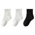 thumbnail image 2 of Delliss 3 Pairs Kids Athletic Boys Girls Classics Cotton School Uniform Childs Sports Breathable Casual Socks, 2 of 3