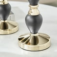 thumbnail image 3 of Danya B. Talia Black and Gold Metal Candlestick Taper Candle Holders - Set of 3, 3 of 11