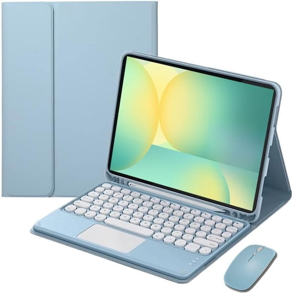 Funda con teclado táctil para Samsung Galaxy Tab S10 FE+ Plus de 13,1 pulgadas modelo 2025 (X620/X626B), con ratón - Teclado Bluetooth táctil magnéticamente desmontable