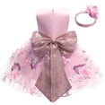thumbnail image 3 of SonxaHe Infant Girl' Dress Floral Embroidery Sleeveless Dress with Headband Kids Elegant Wedding Party Princess Dresses Pink,Sized 18-24 M, 3 of 3