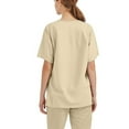 thumbnail image 6 of Qwertyu Plus Size Scrubs for Women Stretch, V-Neck Scrub Top with Solid Color, 3-Pocket Working Uniform Tops for Women Khaki M, 6 of 6