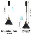 thumbnail image 3 of FSLiving Adjustable Height Track Pendnat Light J-Type Retractable Lift Track Spotlight with Telescoping Rod Adjustable Gimbaled Lamp-Post Juno Track Industrial Cone Lamp, Antique Brass - 3 Lights, 3 of 7