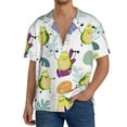 thumbnail image 3 of KLL Orange Green Avocado Print Men's Shirt Short Sleeve Button Down Summer Cuba Beach Shirts- X-Large, 3 of 7