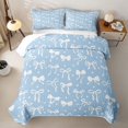 thumbnail image 2 of Erosebridal Cute Blue Bowknot Boys Girls Twin Quilt Set, Cartoon Love Heart Twin Coverlet Set, 2pcs, 2 of 7