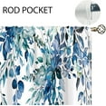 thumbnail image 4 of Teal Eucalyptus Botanical Leaves Floral Window Curtains Blue Watercolor Turquoise Flower Plant Wildflower Farmhouse Curtain Drapes Herb Curtains for Bedroom Living Room Treatment 42Wx63H Inch, 4 of 6