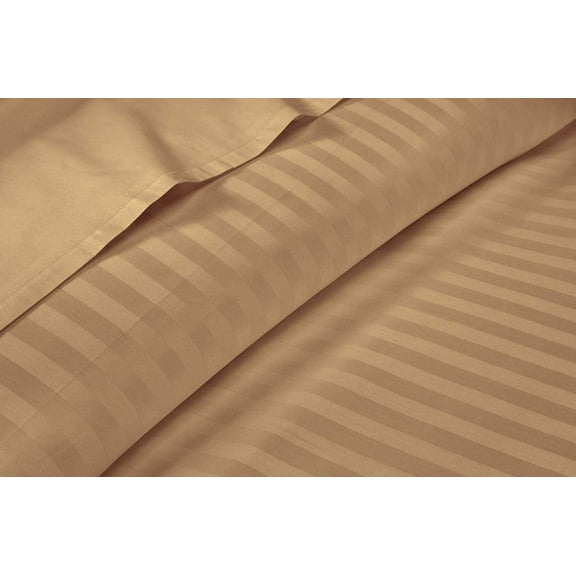 Bamboo Bed Sheets Set with 12" Inch Deep Pocket - Ultra Soft & Cooling Organic Sheets - 4 Piece Sheets & Pillowcases - 100% Luxury Bamboo Bedding - Taupe Stripe, King Size.